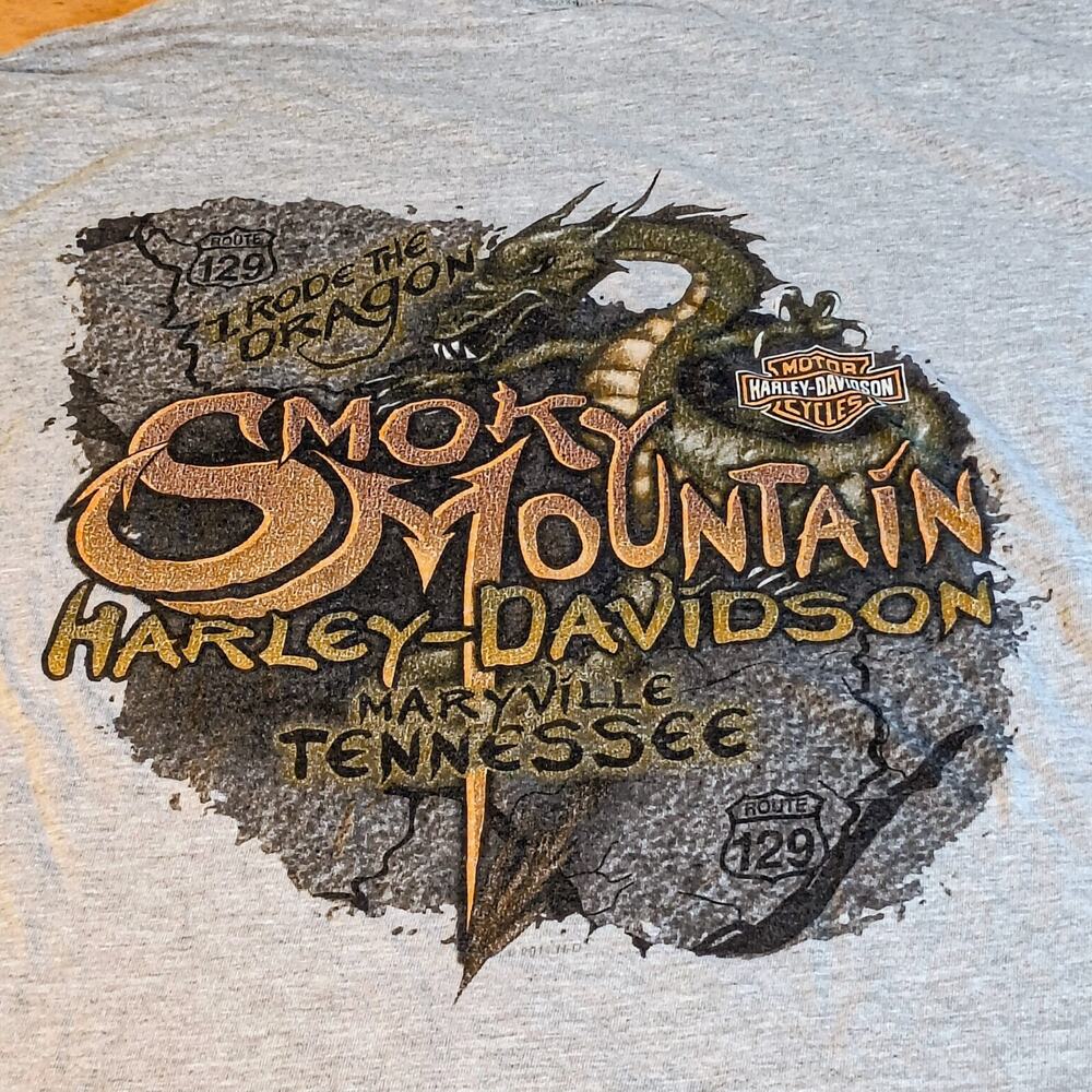 Harley-Davidson Smoky Mountain TN I Rode The Dragon Pocket T-Shirt Mens 2XL
